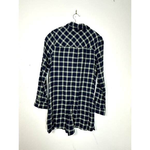 Aerie Women's Plaid Button Front Long Sleeve Romper Size Small NWT Blue Green - Picture 7 of 13